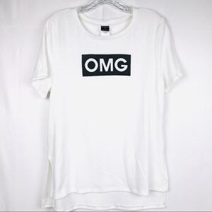 Stranded Graphic “OMG” Hi-Low Large Tee